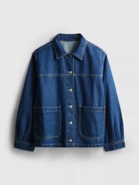 Chaqueta vaquera con bolsillos de parche de algodón