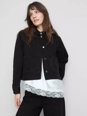 Chaqueta vaquera con bolsillos de parche de algodón
