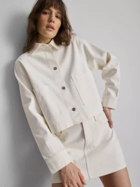 Chaqueta vaquera con bolsillos de parche de algodón