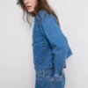 Chaqueta vaquera con bolsillos de parche de algodón