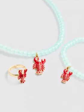 Conjunto de joyas de 3 piezas con colgantes tipo langosta