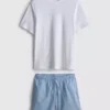Conjunto de pijama corto a rayas