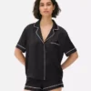 Conjunto de pijama corto de estilo «boyfriend» de satén