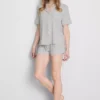 Conjunto de pijama corto estilo boyfriend de jersey