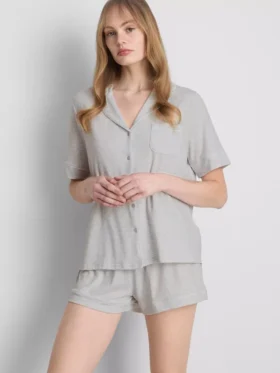 Conjunto de pijama corto estilo boyfriend de jersey