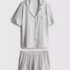 Conjunto de pijama corto estilo boyfriend de jersey