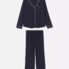 Conjunto de pijama de estilo «boyfriend» de manga larga en punto jersey