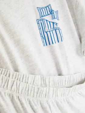 Conjunto de pijama de manga corta estampado