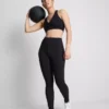 Crop top deportivo de cuello en V con sujeción suave