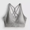 Crop top deportivo sin costuras y de gran brillo