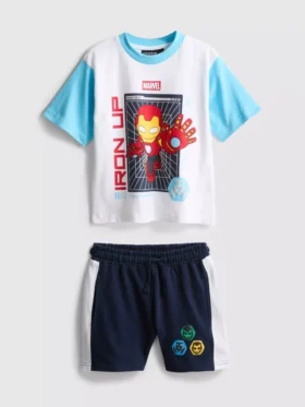 De 1 a 9 años | Conjunto de camiseta y pantalones cortos de Iron Man de Marvel