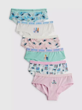 De 2 a 15 años | Pack de 6 braguitas de talle bajo con Stitch de Disney
