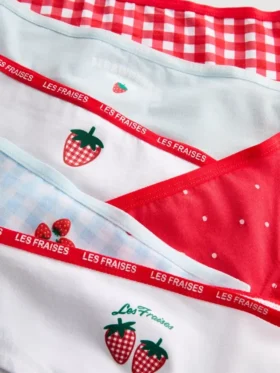 De 2 a 15 años | Pack de 6 calzoncillos de talle bajo con estampado de fresas