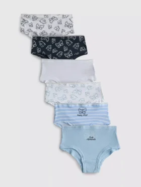 De 2 a 15 años | Pack de 6 calzoncillos de talle bajo con estampado de mariposas