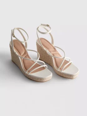 Espadrilles de cuña con tiras