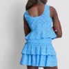 Falda de algodón con volantes y bordados