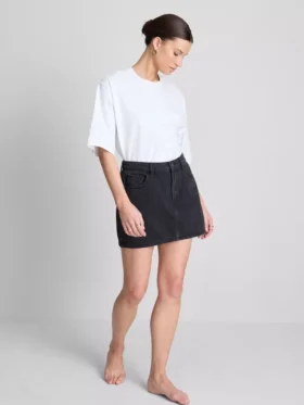 Falda de denim de algodón mini