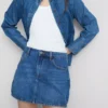 Falda de denim de algodón mini