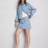 Falda de denim de algodón mini