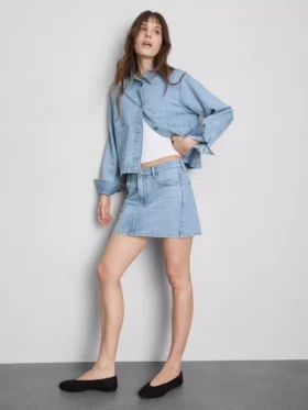 Falda de denim de algodón mini