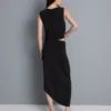 Falda midi asimétrica de jersey