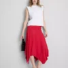Falda midi con bajo en forma de pañuelo