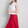 Falda midi con bajo en forma de pañuelo