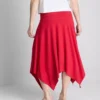 Falda midi con bajo en forma de pañuelo
