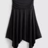 Falda midi con bajo en forma de pañuelo