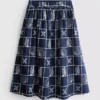 Falda midi de algodón bordada con corte en A