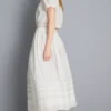 Falda midi de algodón con bordados
