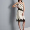 Falda midi de encaje con lunares, mezcla de algodón