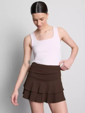 Falda mini Rara con fruncido en la cintura
