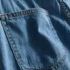 Falda-pantalón asimétrica cruzada de denim de algodón