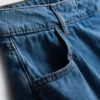 Falda-pantalón asimétrica cruzada de denim de algodón