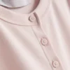 Jersey de canalé con botones, rico en algodón