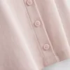 Jersey de canalé con botones, rico en algodón