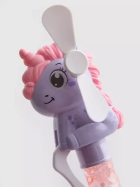 Juguete con ventilador de pompas con forma de unicornio