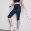 Leggings capri deportivos de cintura alta, lisos y con sujeción