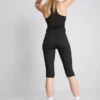 Leggings capri deportivos de cintura alta, lisos y con sujeción