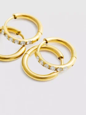 Lote de 2 aros «Diamanta» resistentes al agua