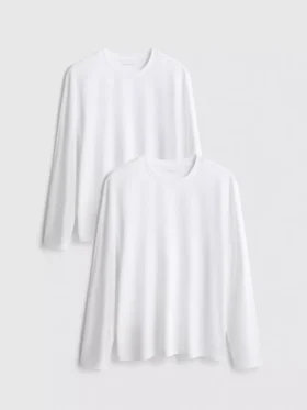 Lote de 2 camisas de algodón de manga larga