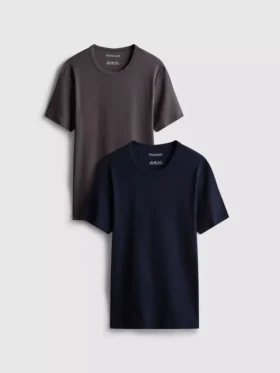 Lote de 2 camisetas de manga corta con textura acanalada