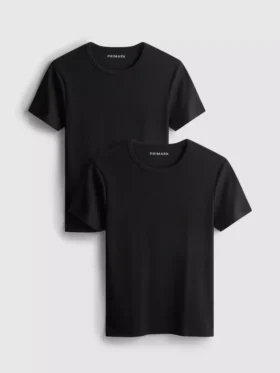 Lote de 2 camisetas de manga corta con textura acanalada