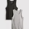 Lote de 2 camisetas sin mangas acanaladas