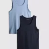 Lote de 2 camisetas sin mangas básicas