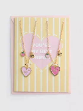 Lote de 2 collares con corazones «BFF»