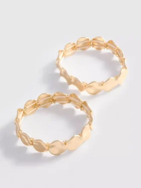 Lote de 2 pulseras de metal fundido