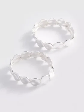 Lote de 2 pulseras de metal fundido