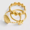 Lote de 3 anillos con conchas resistentes al agua